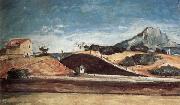 Le Percement de la voie ferree avec la montagne Sainte-Victoire Paul Cezanne